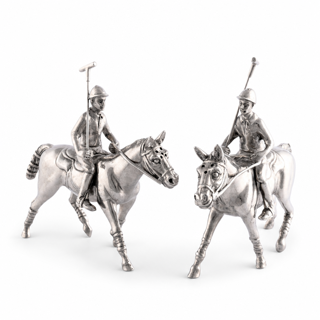 Ashford Pewter Polo Player Salt & Pepper Shaker Set