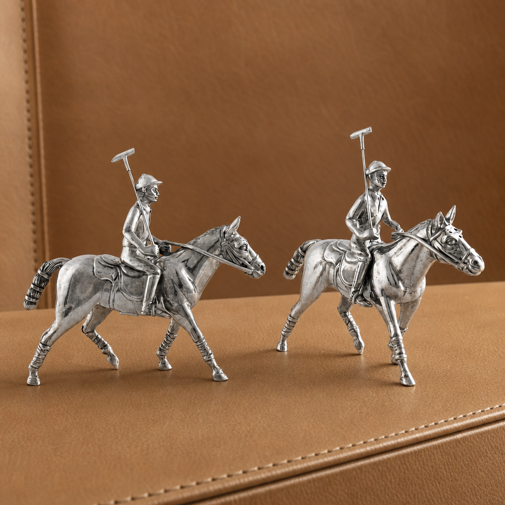 Ashford Pewter Polo Player Salt & Pepper Shaker Set