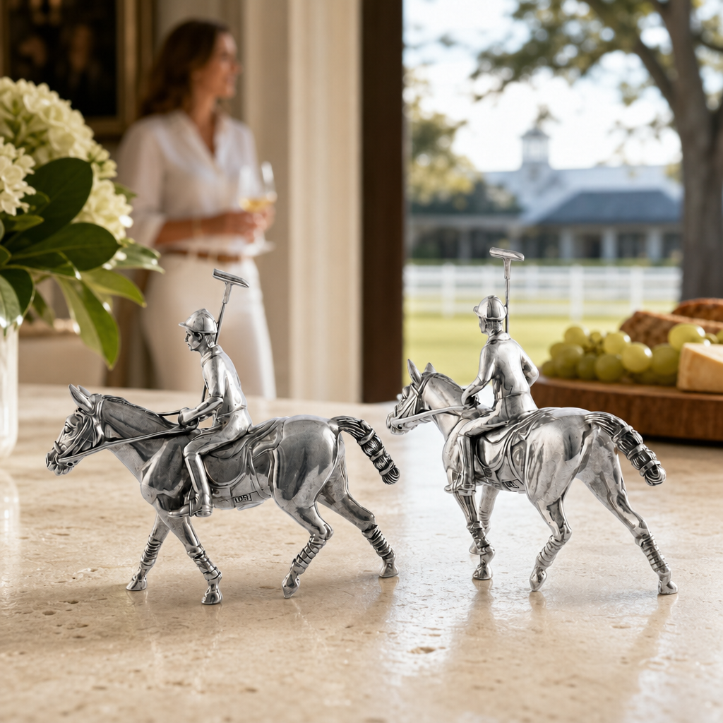 Ashford Pewter Polo Player Salt & Pepper Shaker Set