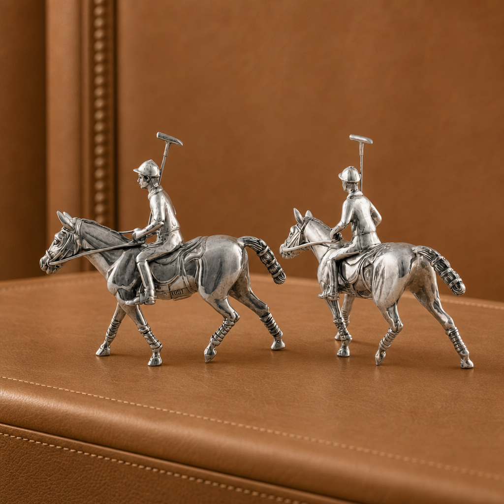 Ashford Pewter Polo Player Salt & Pepper Shaker Set