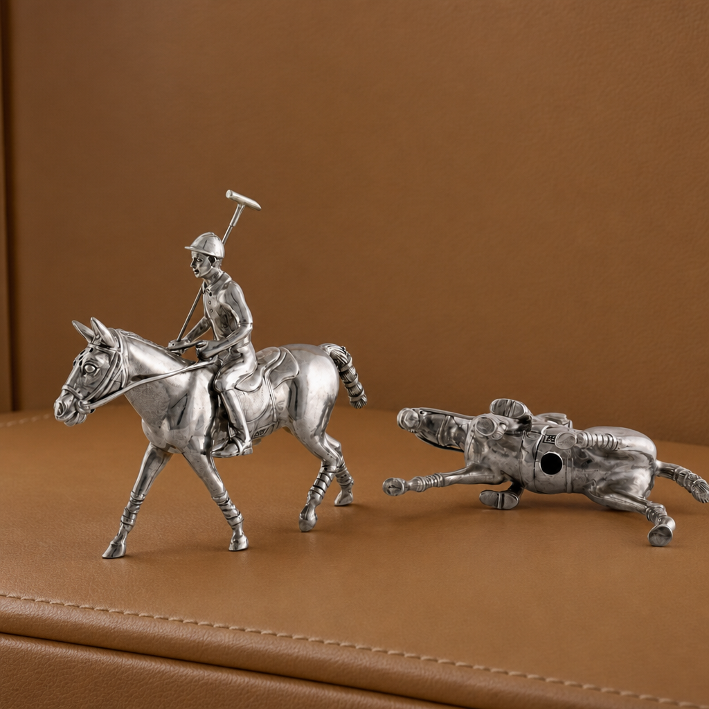 Ashford Pewter Polo Player Salt & Pepper Shaker Set