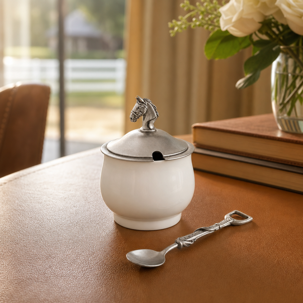 The Ashbourne Equestrian Sugar Bowl & Spoon