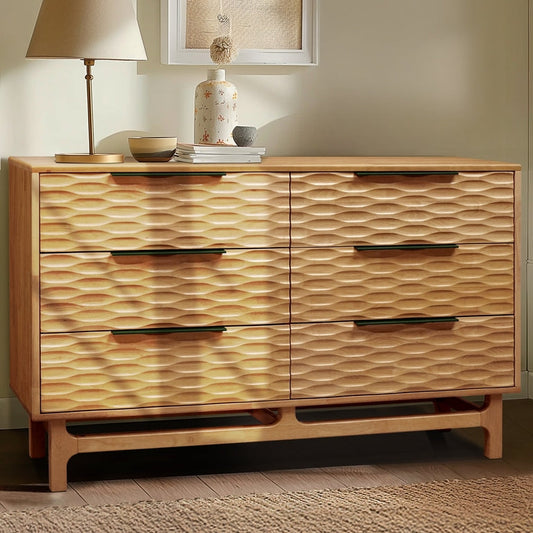 Elara Solid Wood Dresser with 6 Drawers