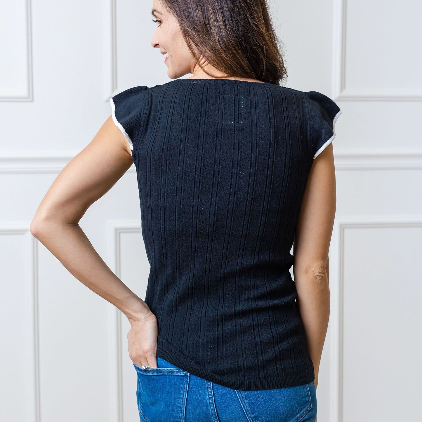 Flutter Sleeve Sweater Top
