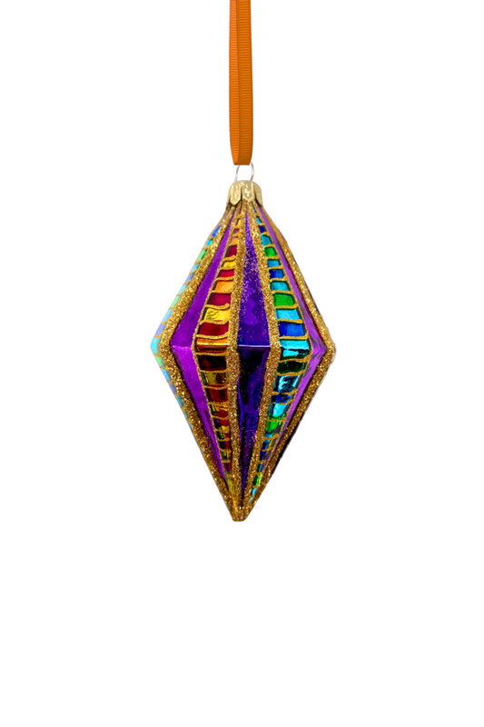 Large High Stakes Diamond Glass Ornament
