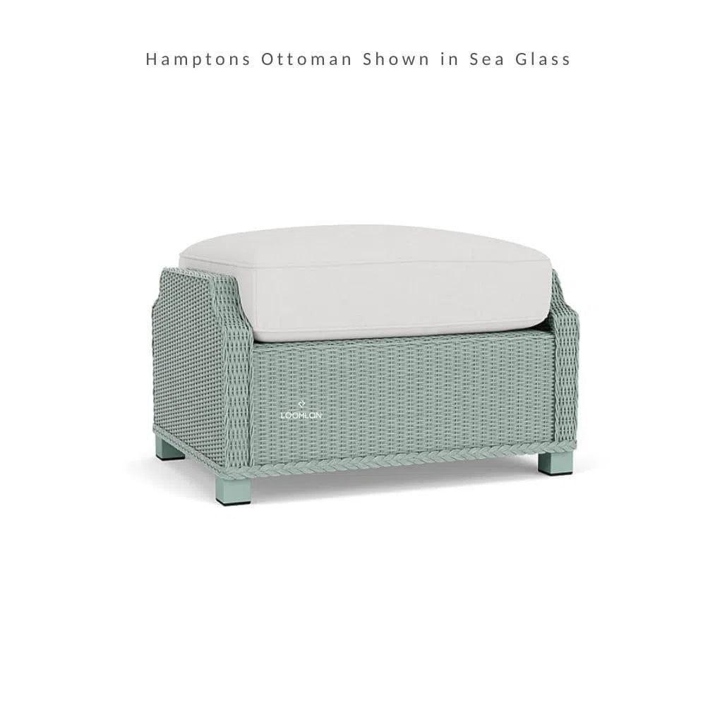 Hamptons Outdoor Wicker Lounge Chair with Ottoman Set