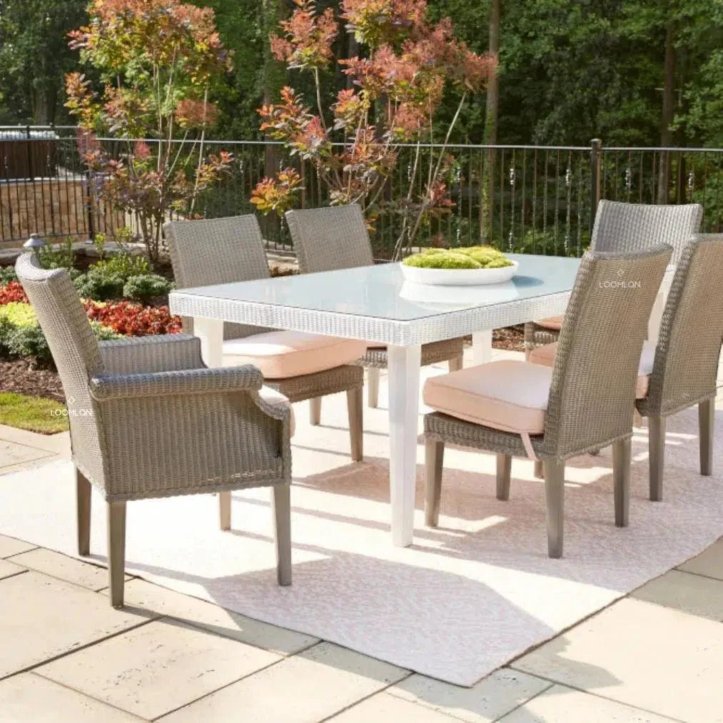 Hamptons Wicker Rectangular Outdoor Dining Table