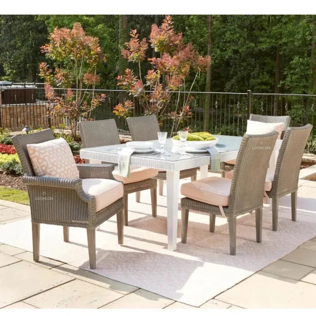 Hamptons Wicker Rectangular Outdoor Dining Table