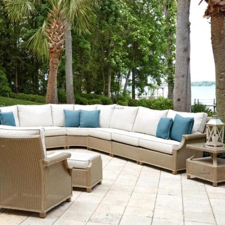 Hamptons Outdoor Wicker Sectional with Lounge Chair Set
