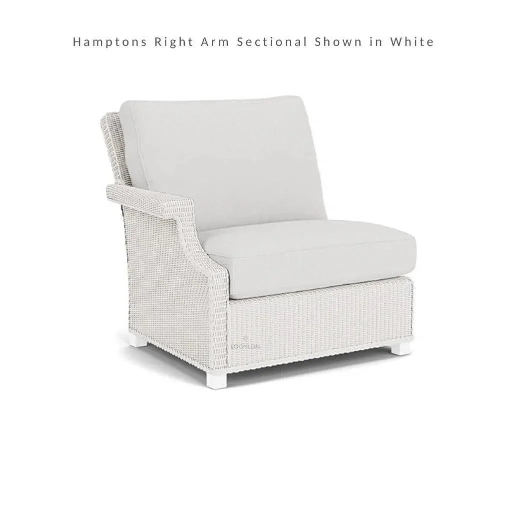 Hamptons Outdoor Wicker Chaise Sectional with Ottoman