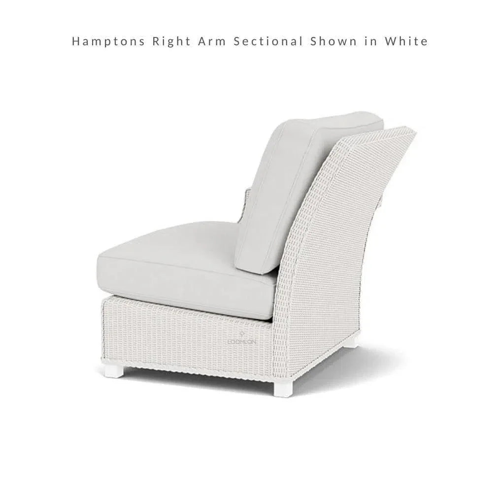 Hamptons Outdoor Wicker Chaise Sectional with Ottoman