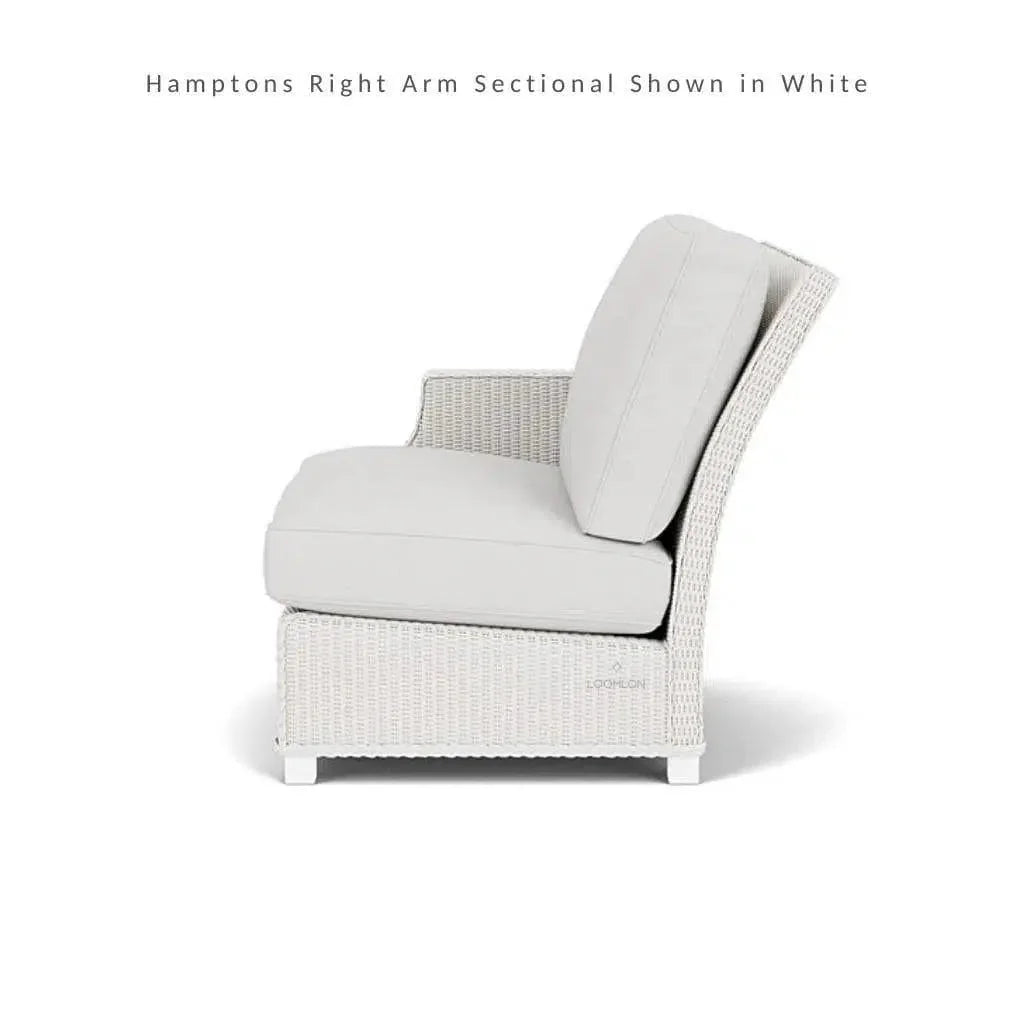 Hamptons Outdoor Wicker Chaise Sectional with Ottoman