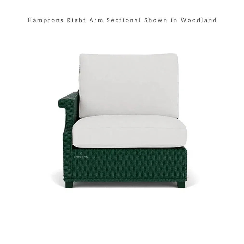 Hamptons Outdoor Wicker Chaise Sectional with Ottoman