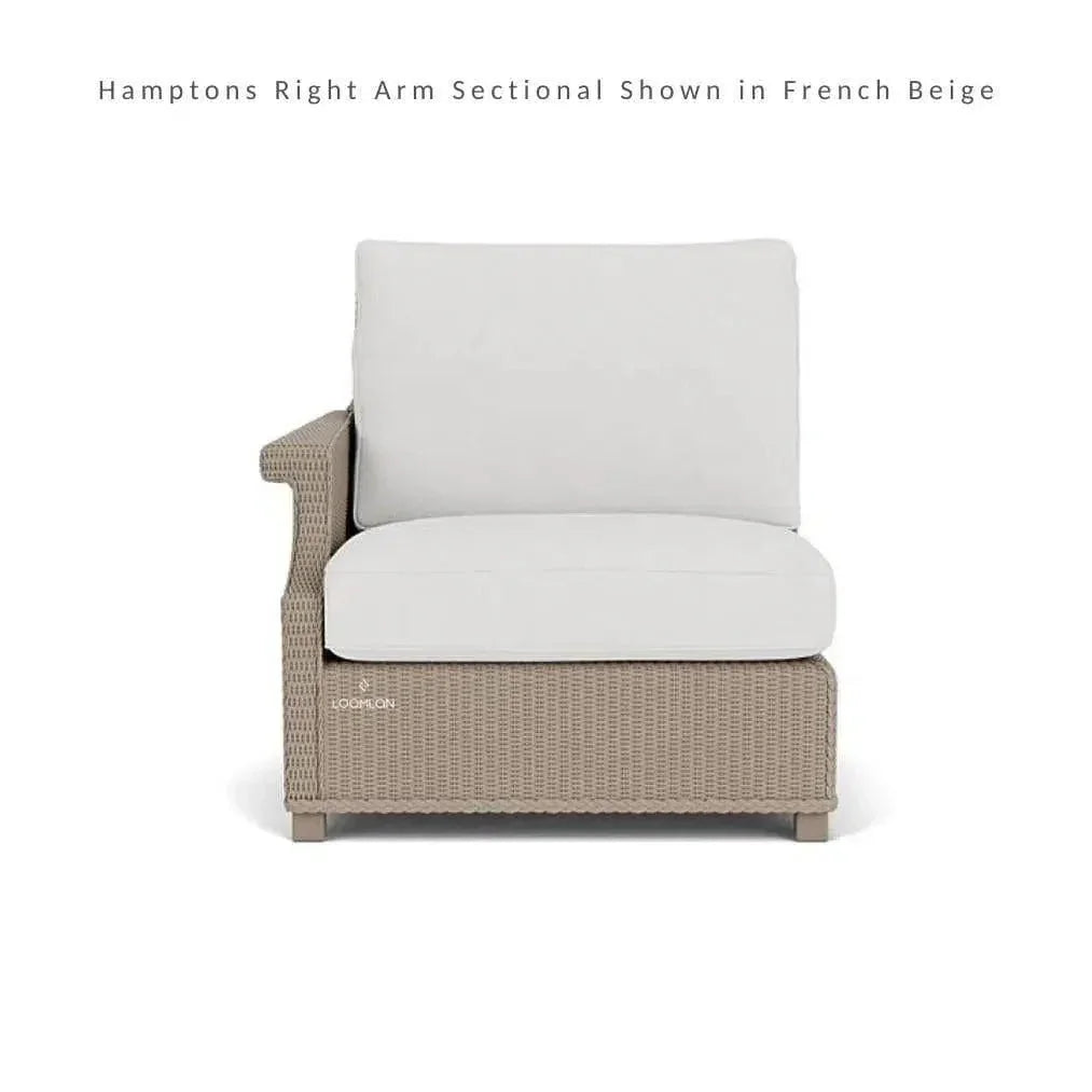 Hamptons Outdoor Wicker Chaise Sectional with Ottoman