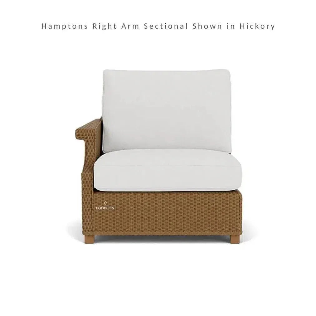 Hamptons Outdoor Wicker Chaise Sectional with Ottoman