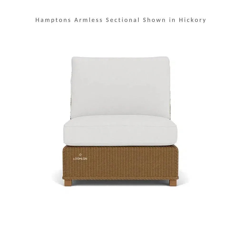 Hamptons Outdoor Wicker Chaise Sectional with Ottoman