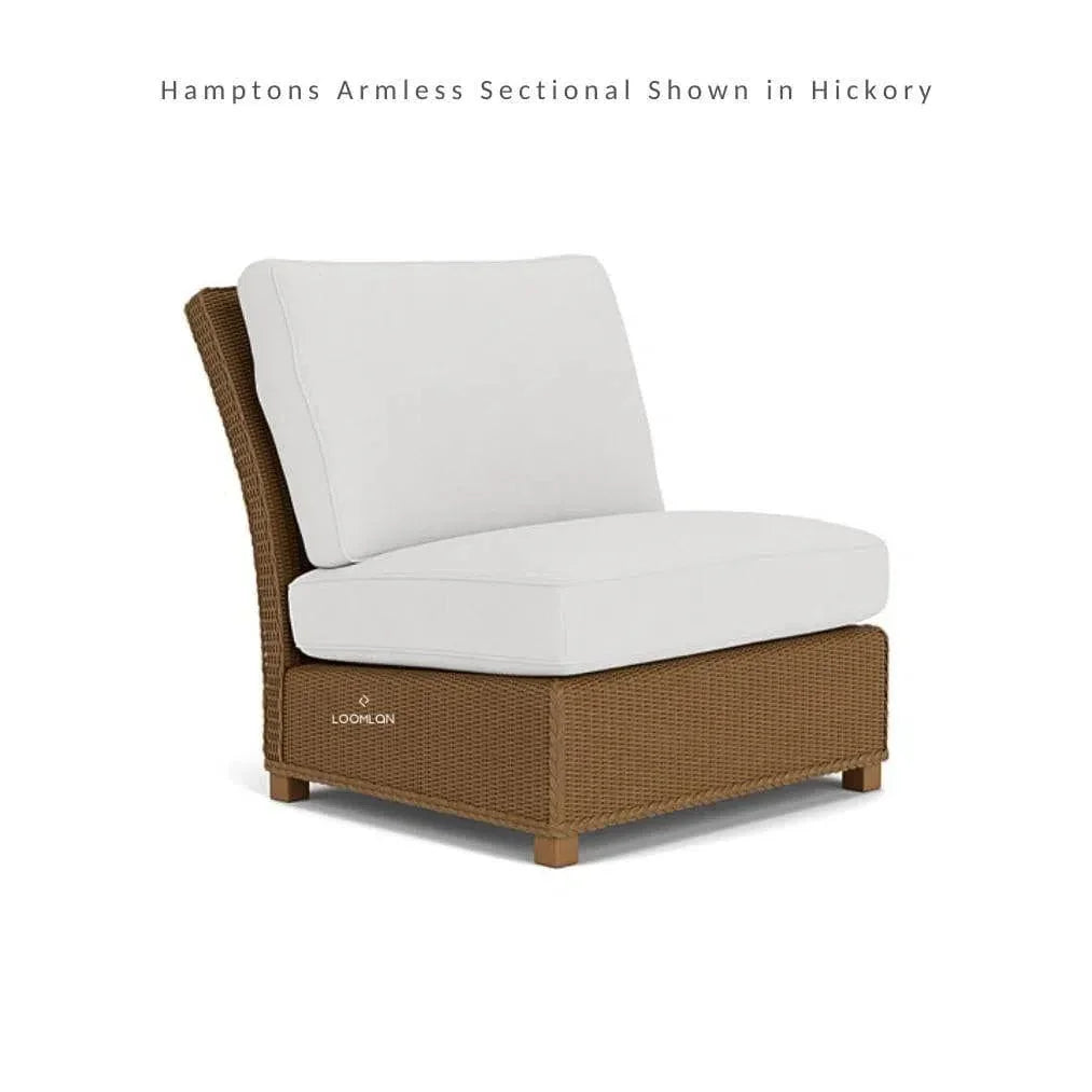 Hamptons Outdoor Wicker Chaise Sectional with Ottoman