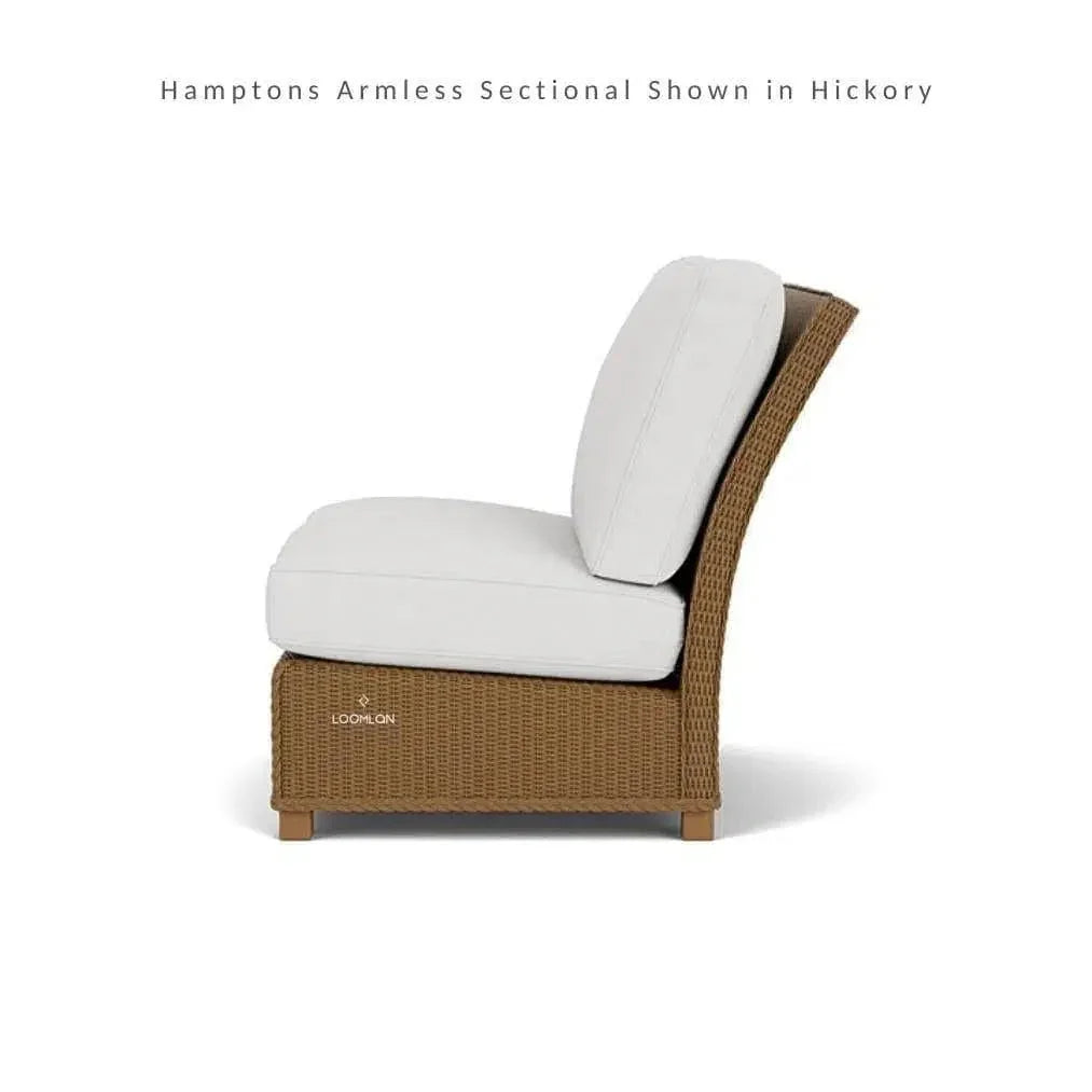 Hamptons Outdoor Wicker Chaise Sectional with Ottoman