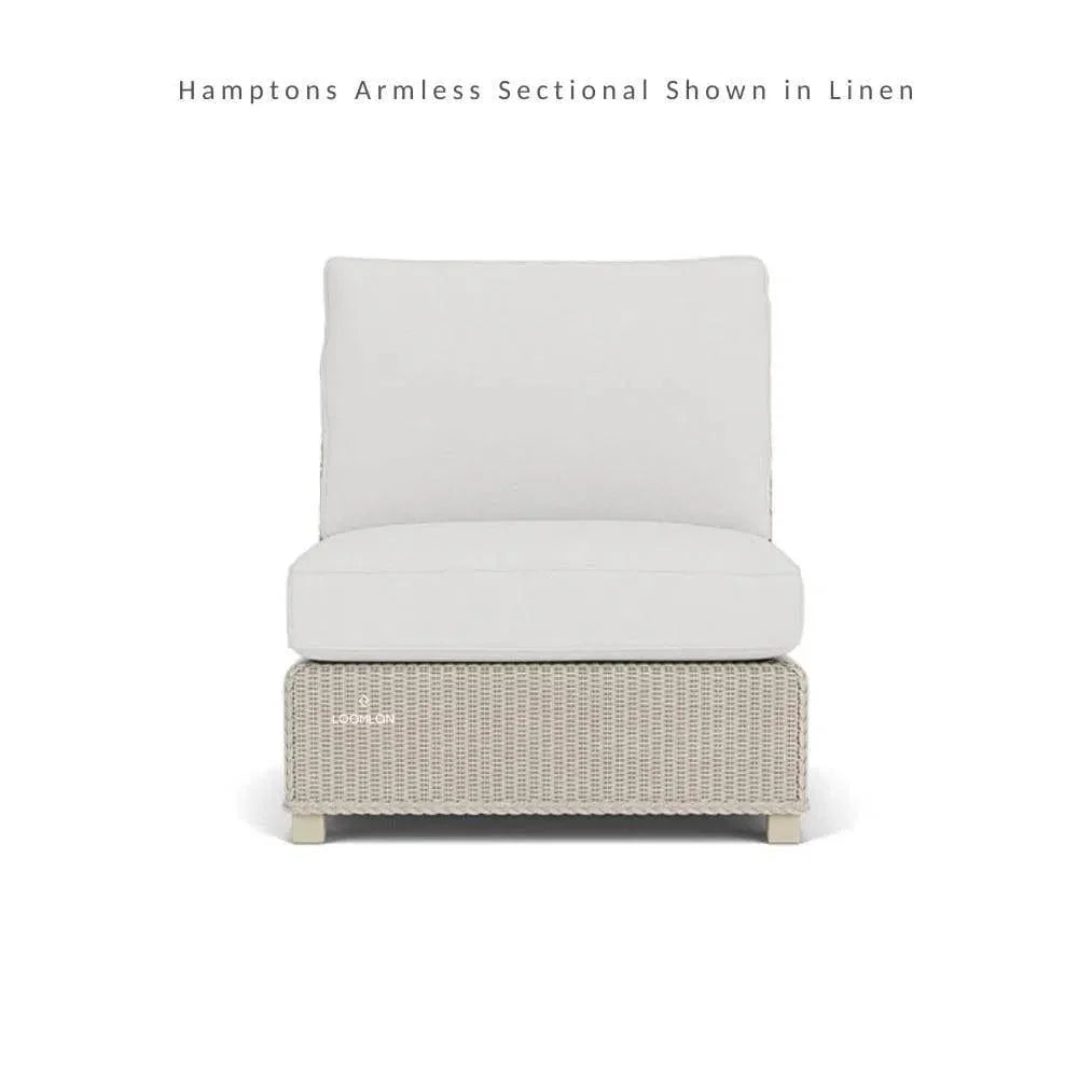 Hamptons Outdoor Wicker Chaise Sectional with Ottoman