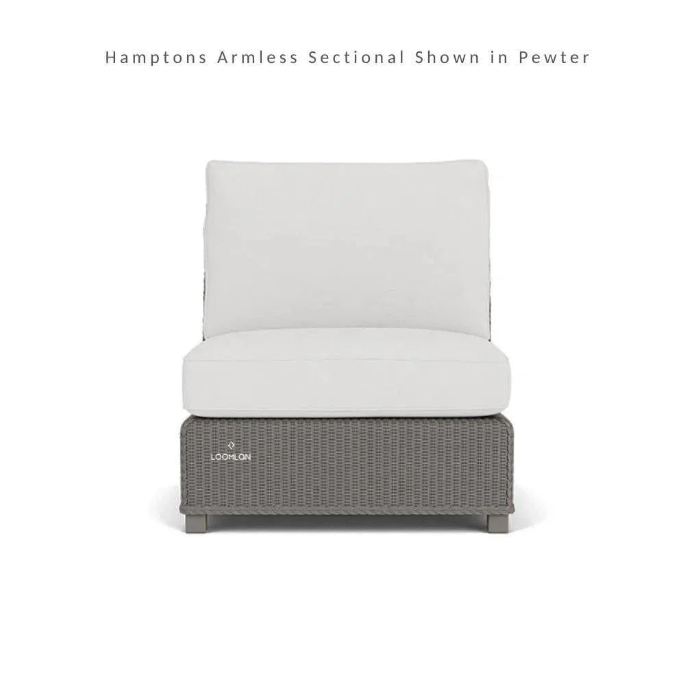 Hamptons Outdoor Wicker Chaise Sectional with Ottoman
