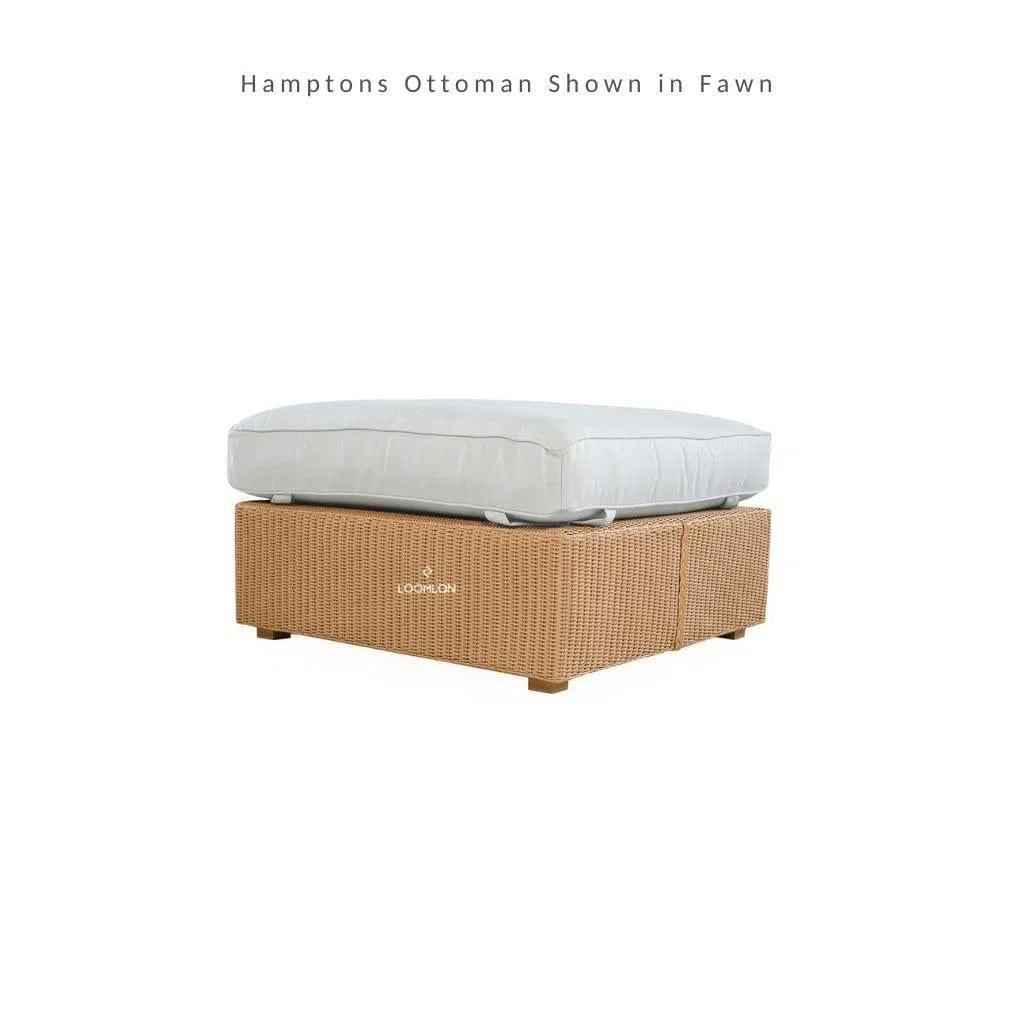 Hamptons Outdoor Wicker Chaise Sectional with Ottoman