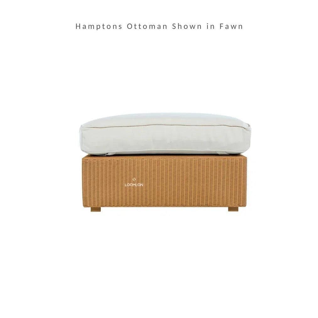 Hamptons Outdoor Wicker Chaise Sectional with Ottoman