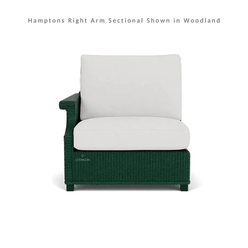 Hamptons Outdoor Wicker Chaise Sectional with Ottoman