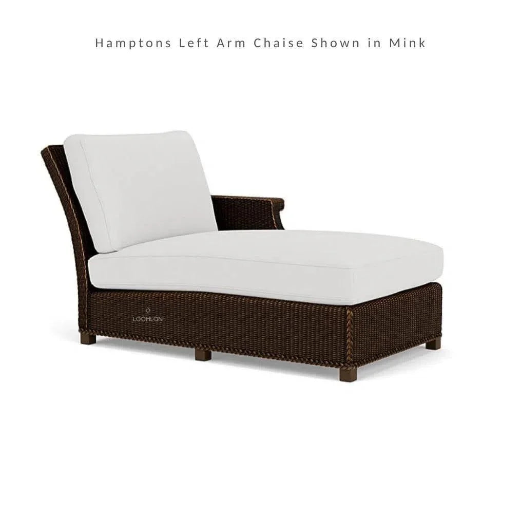 Hamptons Outdoor Wicker Chaise Sectional with Ottoman