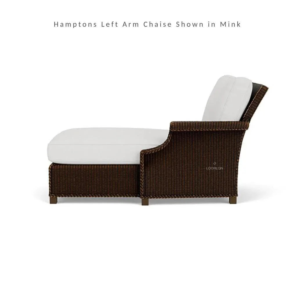 Hamptons Outdoor Wicker Chaise Sectional with Ottoman