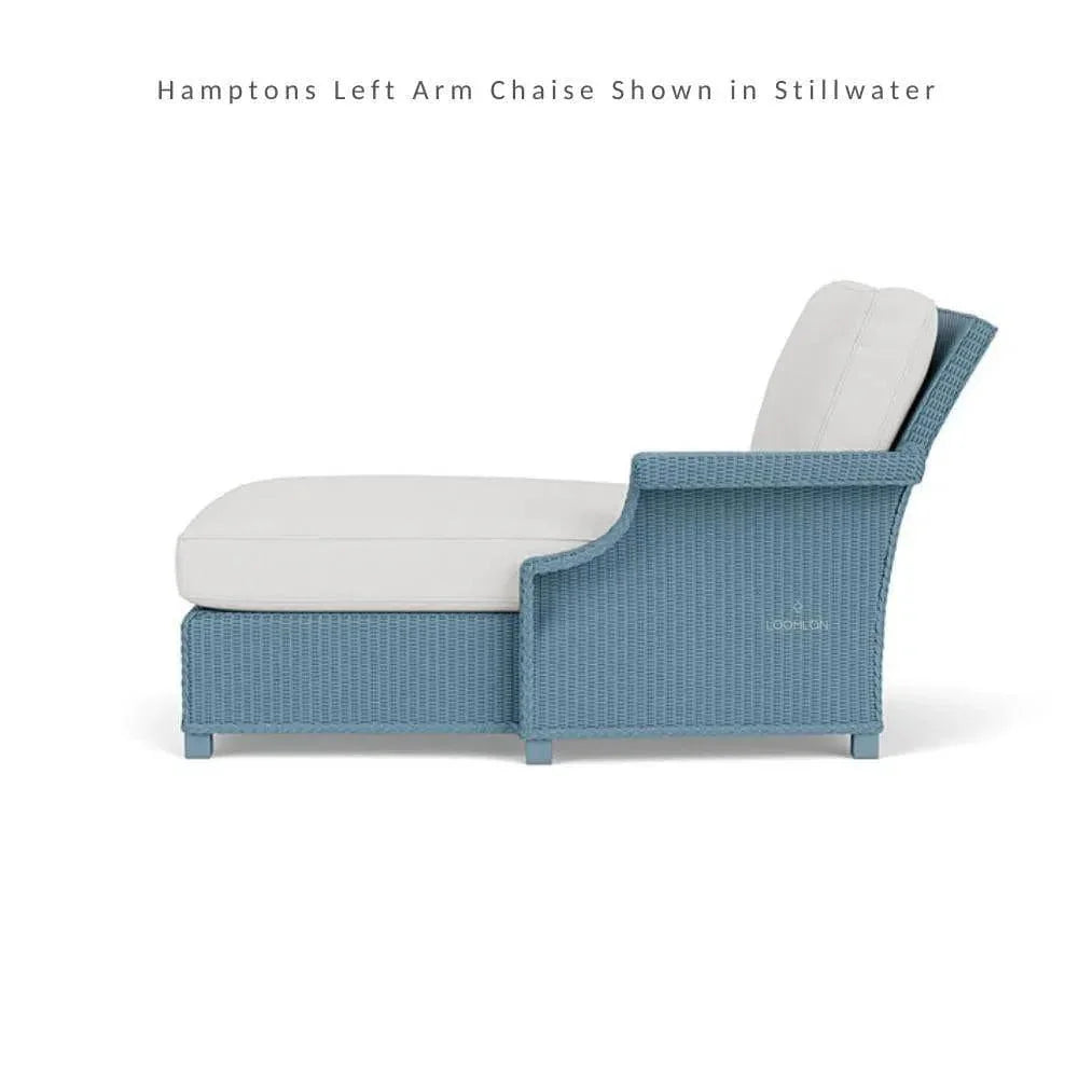 Hamptons Outdoor Wicker Chaise Sectional with Ottoman