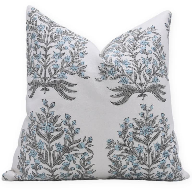 Vrindavan Heritage Hand Block-Printed Floral Pillow Cover