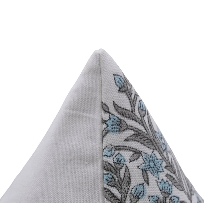 Vrindavan Heritage Hand Block-Printed Floral Pillow Cover