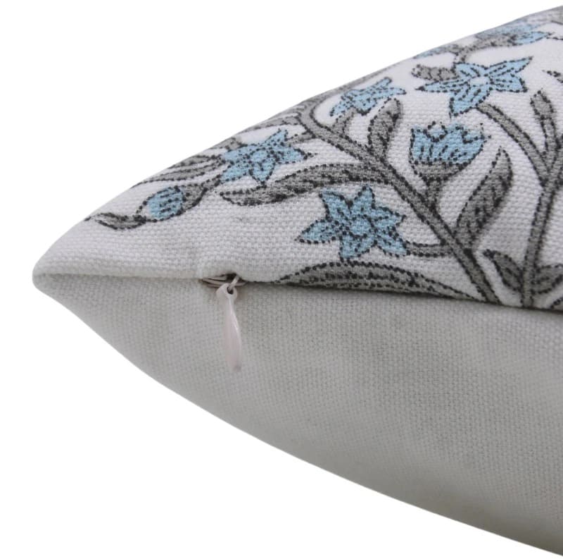 Vrindavan Heritage Hand Block-Printed Floral Pillow Cover