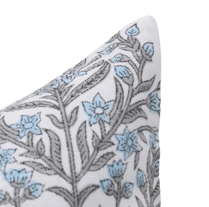Vrindavan Heritage Hand Block-Printed Floral Pillow Cover
