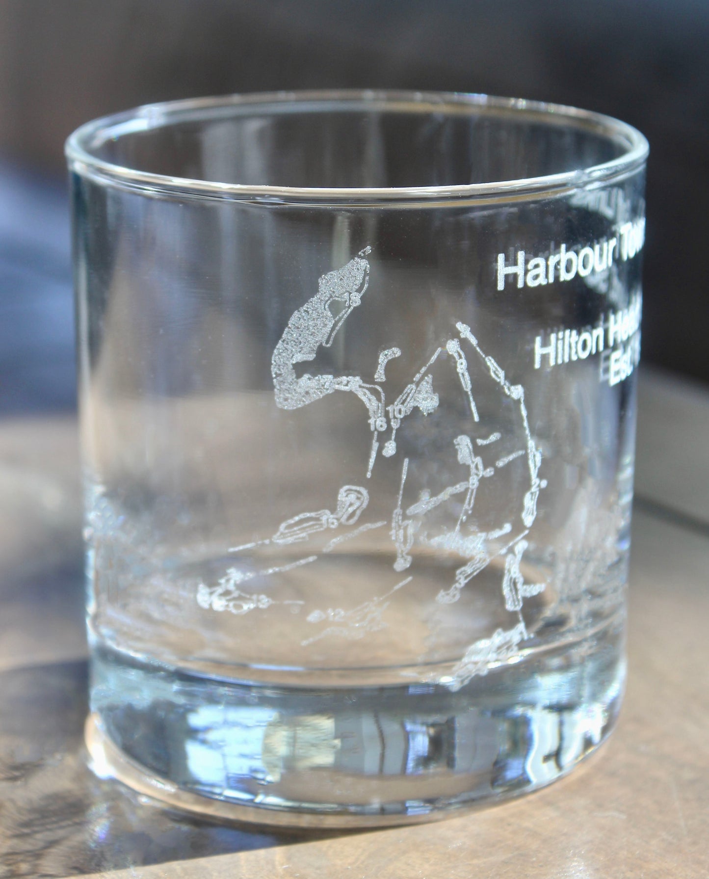 Harbour Town Golf Links - Laser Engraved Golf Course Map Glasses