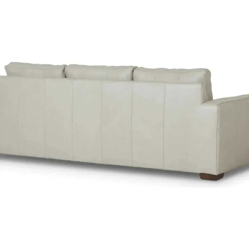 High Back Leather Sofa Light Gray Made the USA