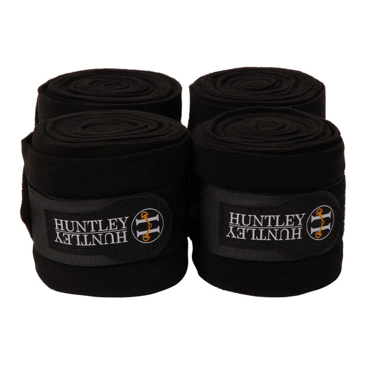 Huntley Equestrian Polo Fleece Wraps, Set of 4, Black