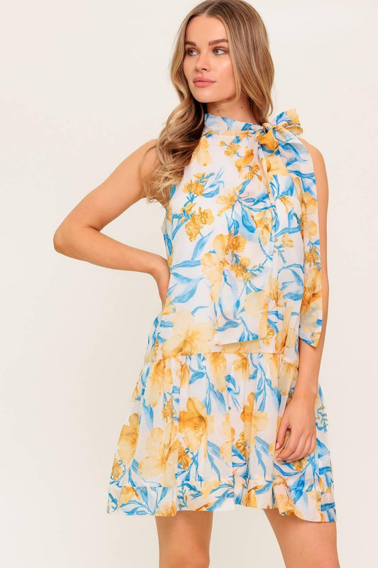 SUMMER SPELL IVORY WOVEN MINI DRESS