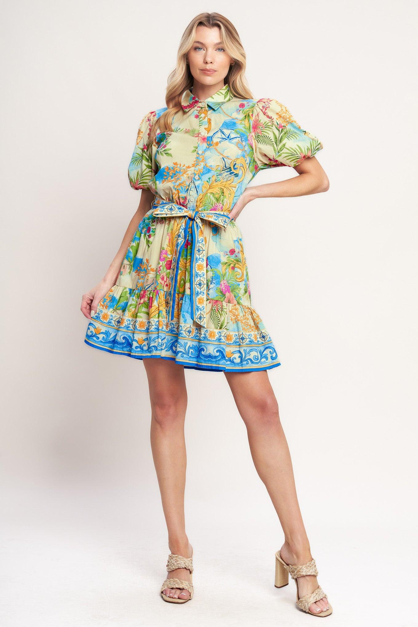 MEET ME IN PARADISE WOVEN MINI DRESS