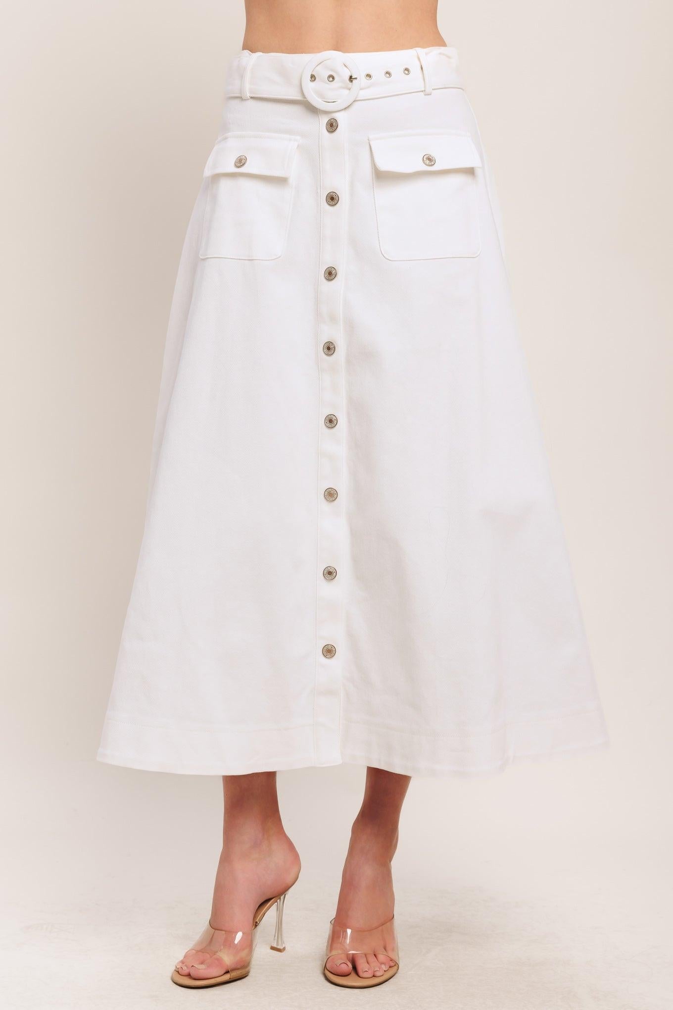 EASY WEAR WESTERN WOVEN MIDI SKIRT