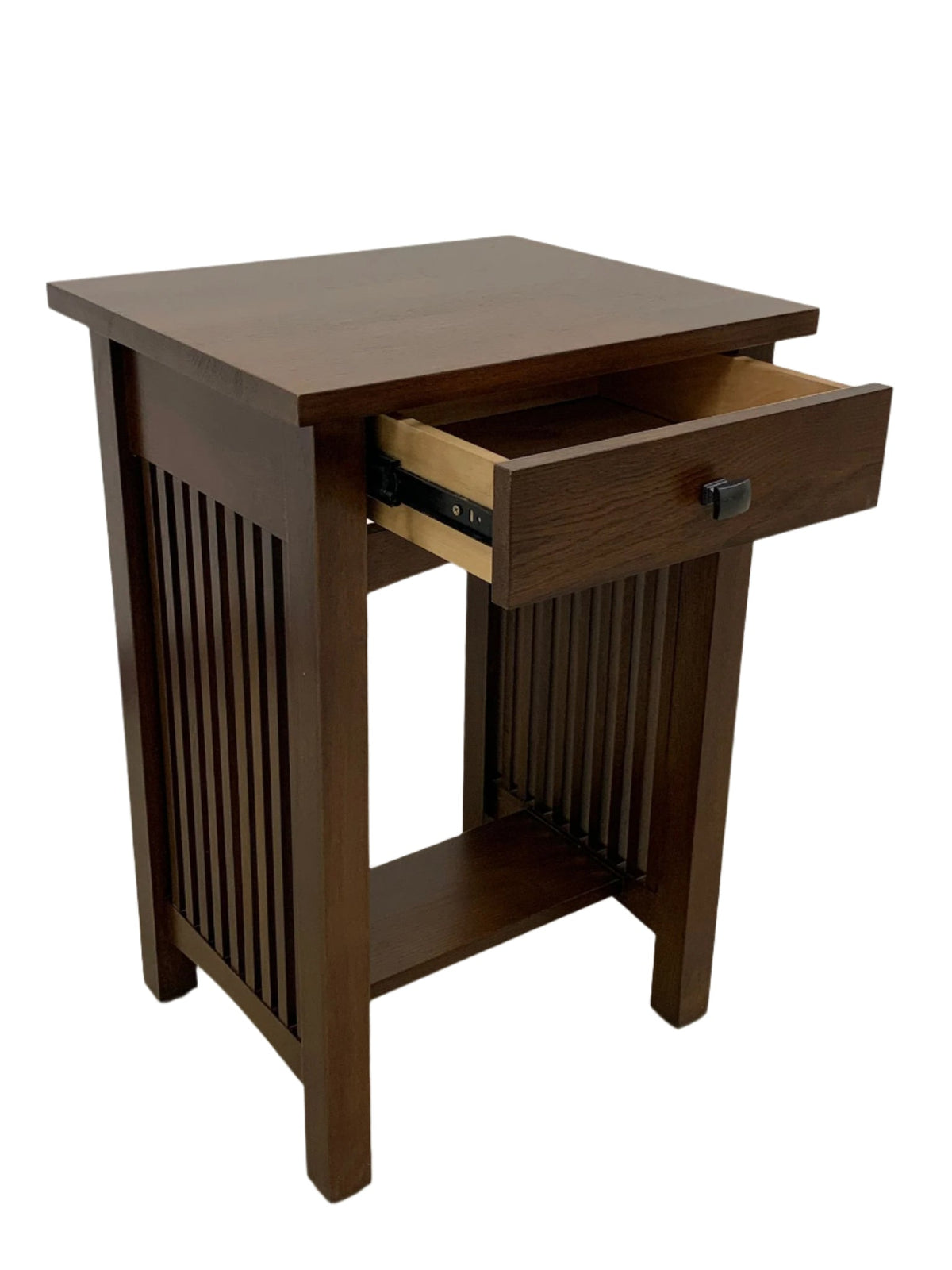 The Heritage Mission Spindle End Table — Quarter-Sawn Oak