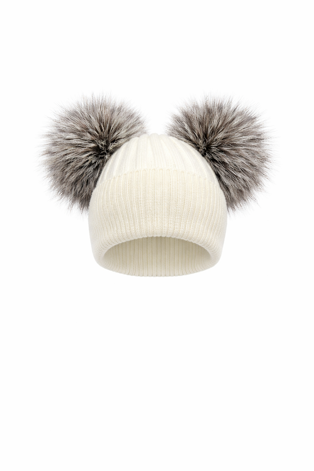 Two Fur Poms Hat Adult | Kids