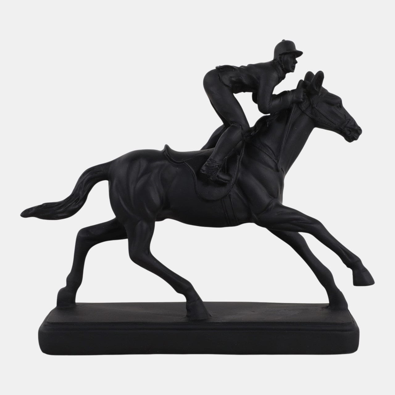 Resin Horse and Jockey Sculpture