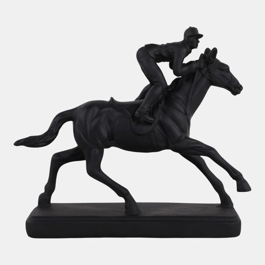 Resin Horse and Jockey Sculpture