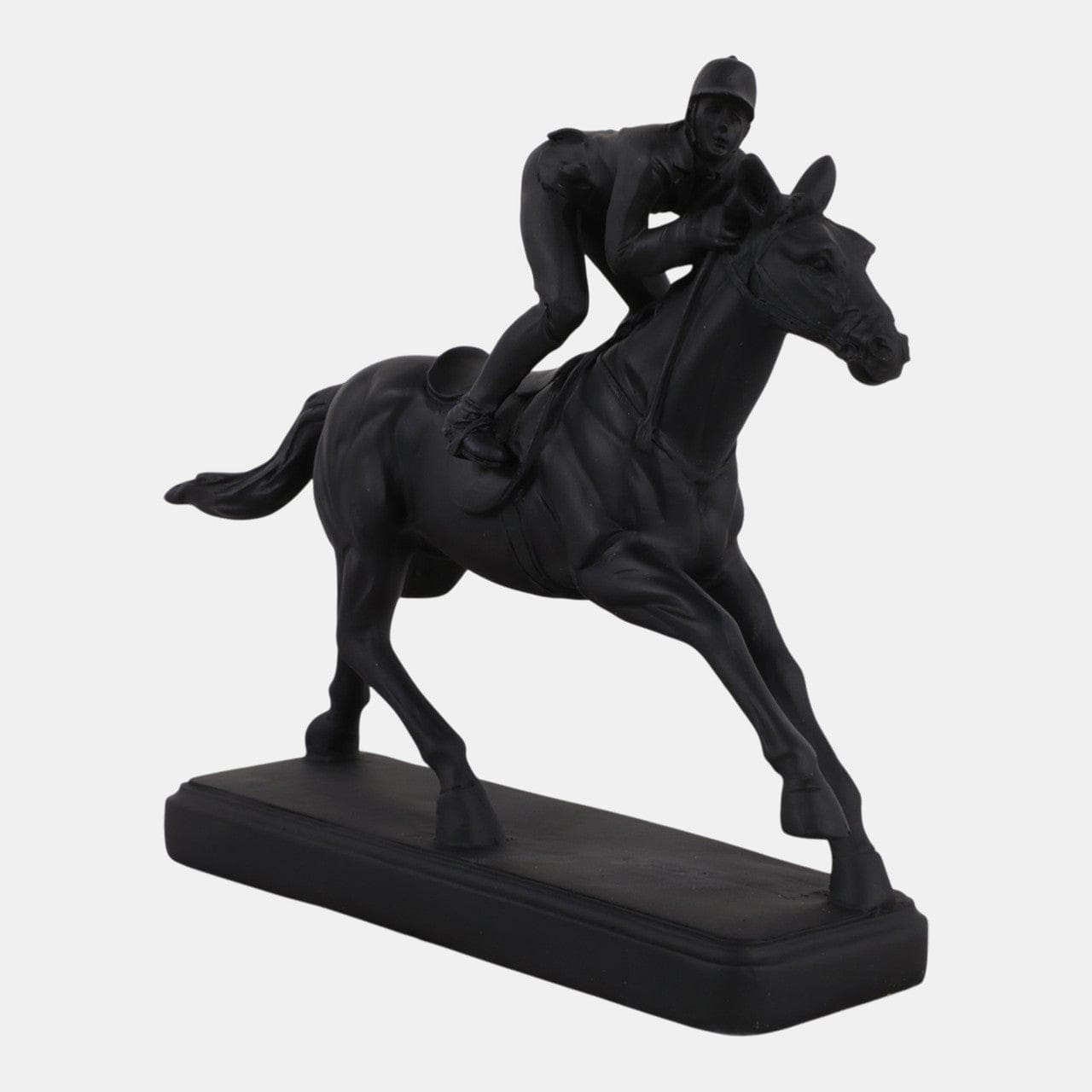 Resin Horse and Jockey Sculpture