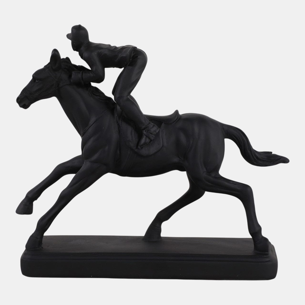 Resin Horse and Jockey Sculpture