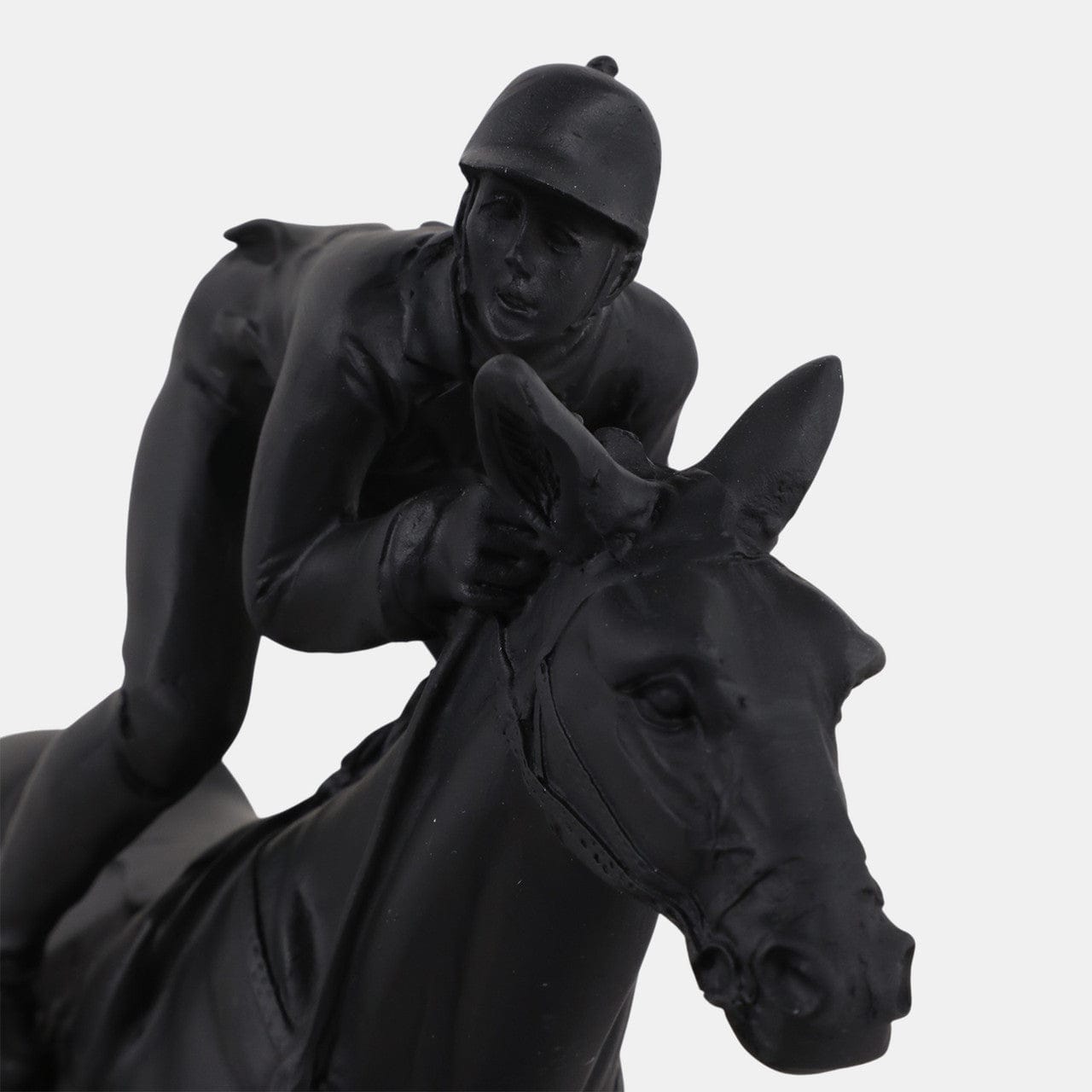 Resin Horse and Jockey Sculpture