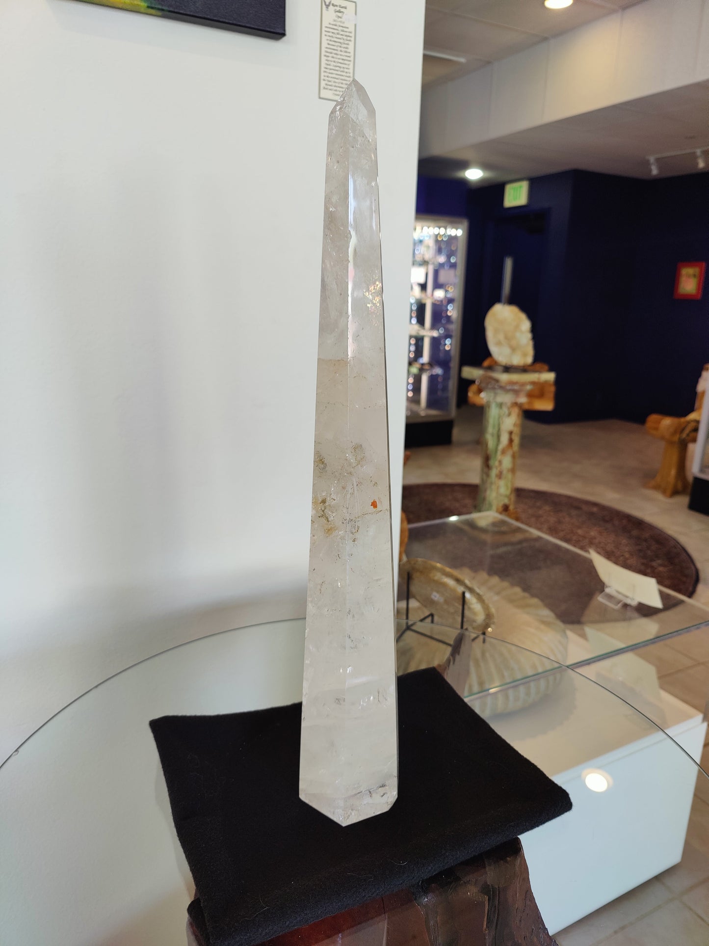Clear Quartz Polished Obelisk Sculpture 3.35kg 20.5"