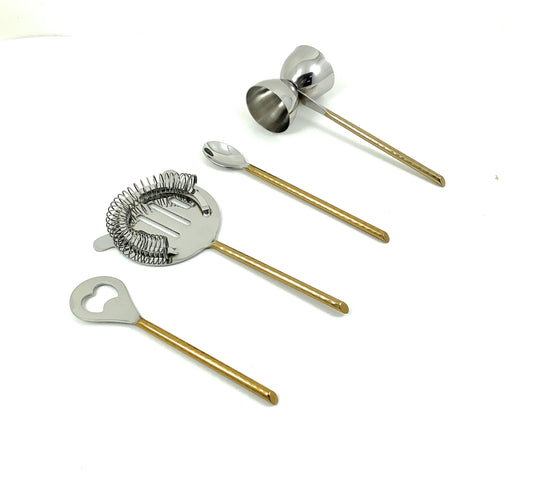 *** Vibhsa Bar Tools Accessories & Bartending Kit set of 4 for Home Bar