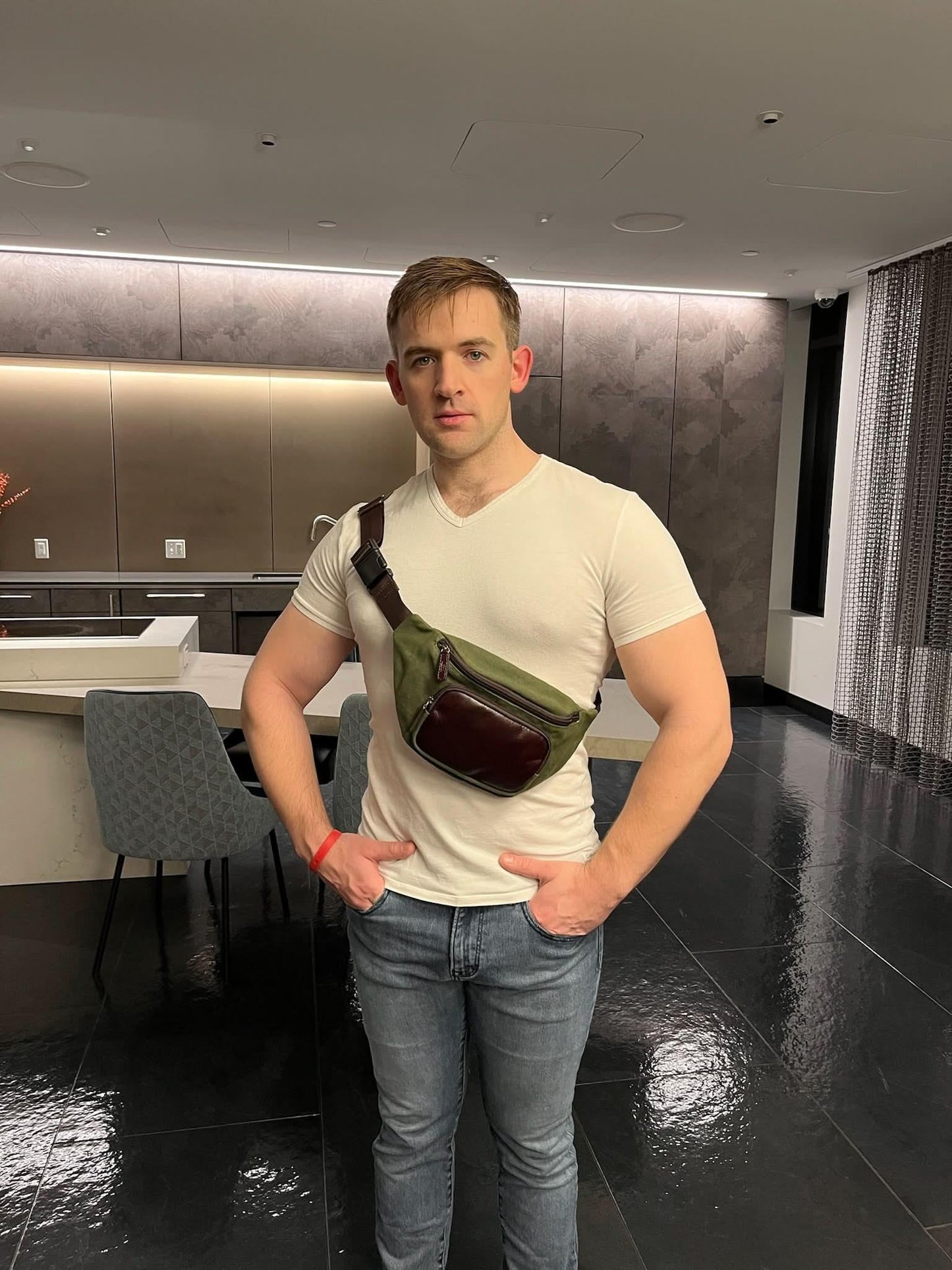 Maxwell Waxed Canvas Waist Pack/Crossbody Sling Bag